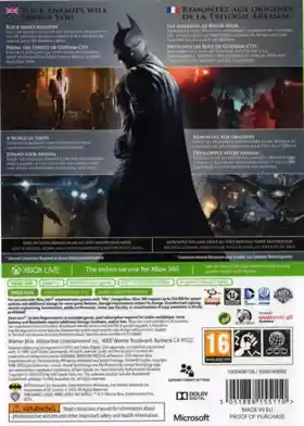 Batman Arkham Origins (USA) box cover back